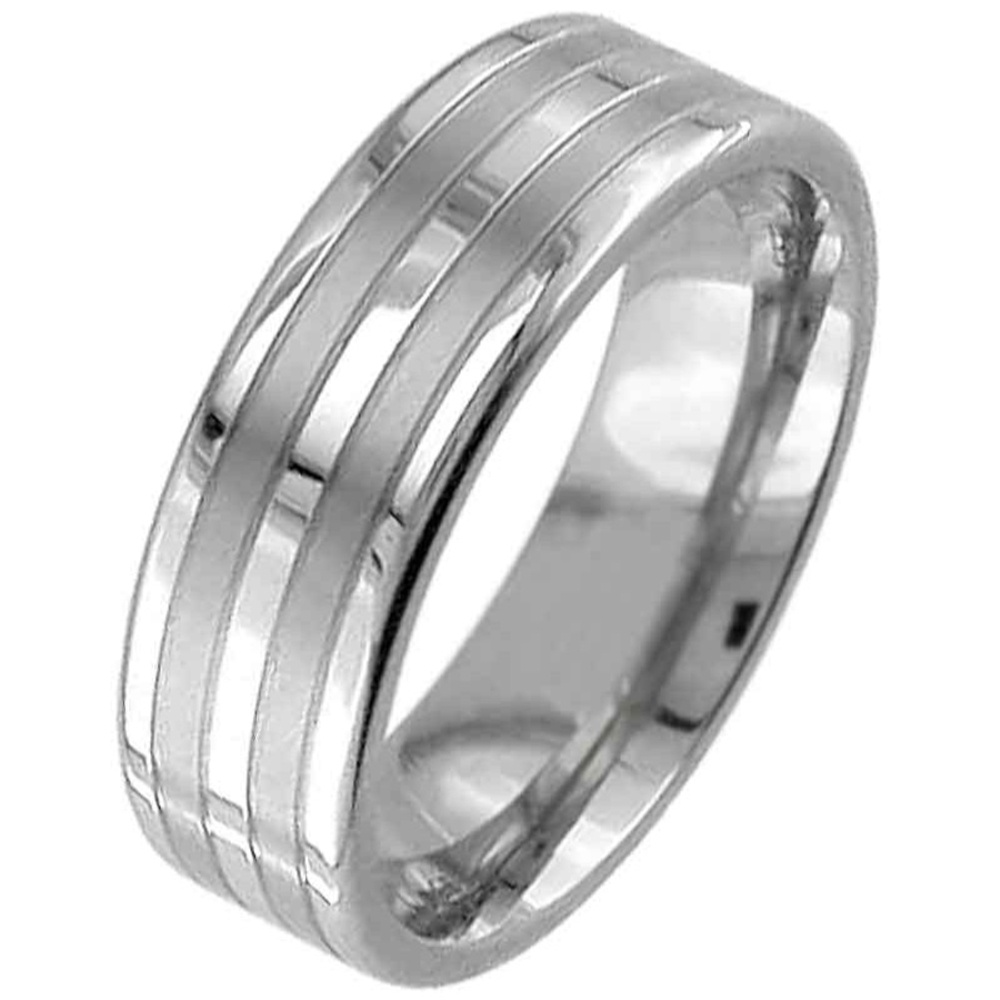 Flat Profile Two Tone Titanium Ring Silver Titanium Rings Suay Design