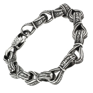 Ornate Stainless Steel Interlinking Bracelet