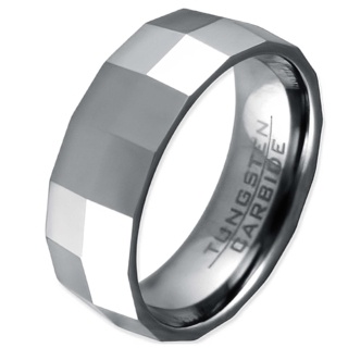 Facets Tungsten Ring