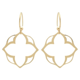 Gold Lotus Flower Drop Earrings