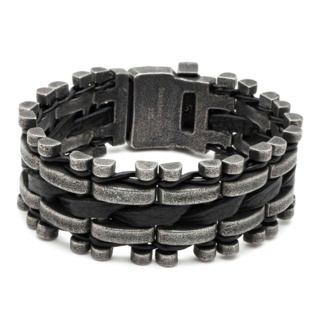 Chunky Oxidised Stainless Steel Bracelet