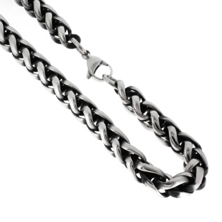 Oxidised 8mm Wheat Chain Necklace