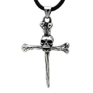 Stainless Steel Cross & Bones Necklace