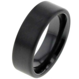 Brushed Black Zirconium Ring 
