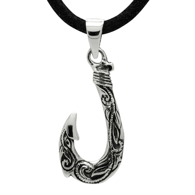 925 Silver Celtic Fish Hook Necklace