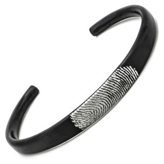 Customised Fingerprint Black Stainless Steel Bracelet