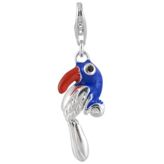 Silver Toucan Clip On Charm