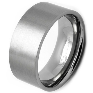 10mm Flat Profile Satin Stainless Steel Ring
