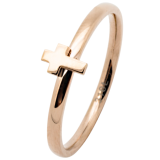 Rose Gold Steel Cross Ring