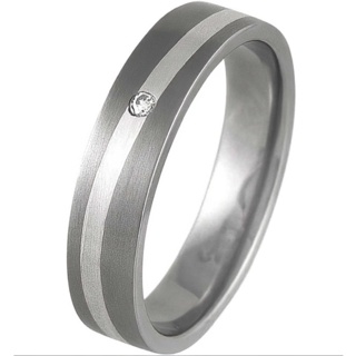 Swell Silver & Titanium Satin Diamond Ring