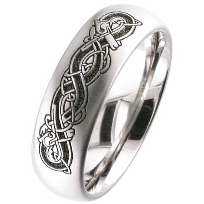 Titanium Celtic Wedding Ring | Silver 