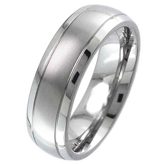 Dome Titanium Ring with a Two Tone Finish