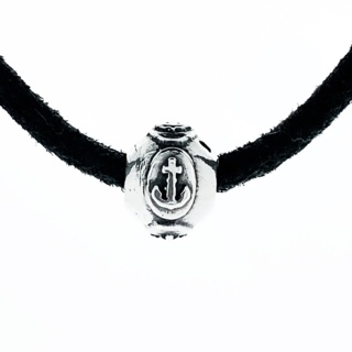 Small 925 Silver Anchor Bead Necklace