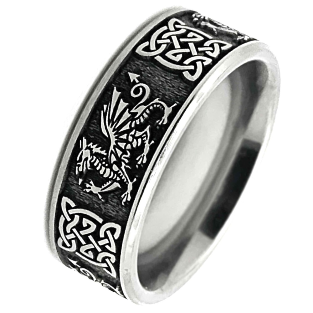 Welsh Dragon Celtic Titanium Wedding Ring Titanium Rings