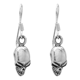 925 Silver Drop Skull Earrings