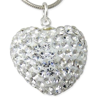 Crystal Silver Heart Necklace