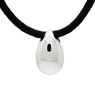 Memorial Ashes Teardrop Pendant with Leather Necklace