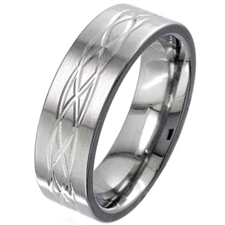 Flat Profile Titanium Ring with Celtic Knot Design