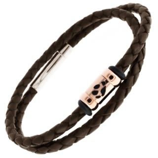 Personalised Pawprint Double Wrap Leather Bracelet