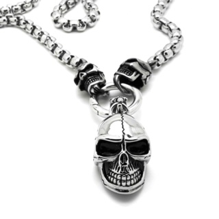 Bold Stainless Steel Skull Chain Necklace