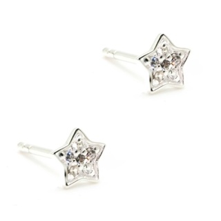 925 Silver Cubic Zirconia Crystal Star Earrings