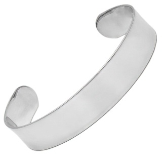 Polished Sterling Silver Concave Bangle 