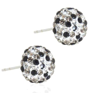 Spangle Black Stud Crystal Earrings