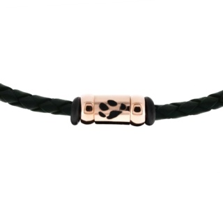 Personalised Paw Print Titanium & Leather Necklace