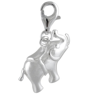 Silver Elephant Clip Charm