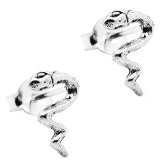 Polished Silver Snake Earrings