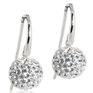 Spangle Crystal Drop Silver Earrings