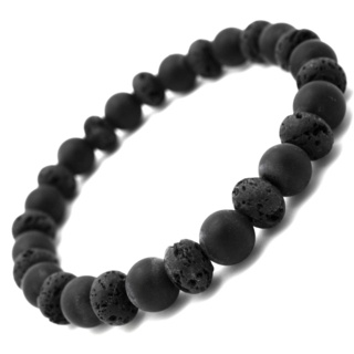 Black Lava & Agate Diffuser Bracelet