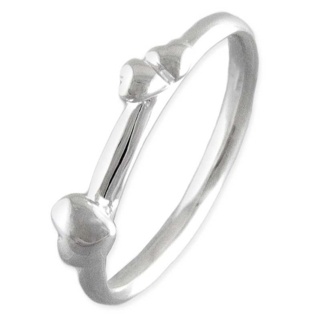 Silver Loveheart Stackable Ring