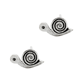 Silver Snail Stud Earrings