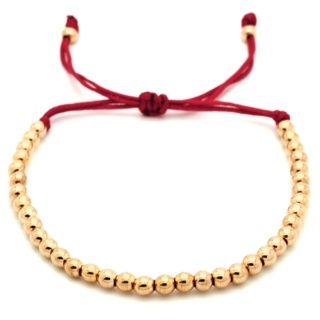 Adjustable Gold Beaded Bracelet 