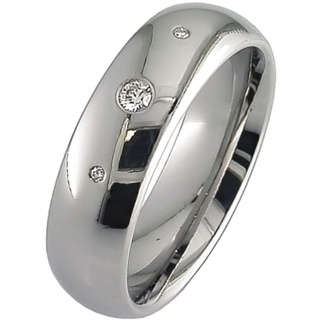 Dome Profile Diamond Set & Polished Titanium Wedding Ring 