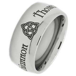 Personalised Trinity Knot Titanium Ring