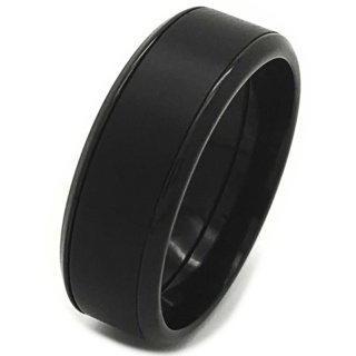 Black Two-Tone Titanium Spinner Ring