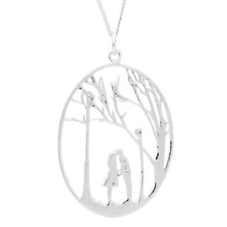 Silver Lovers In The Park Necklace
