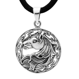 925 Silver Circular Horse Necklace