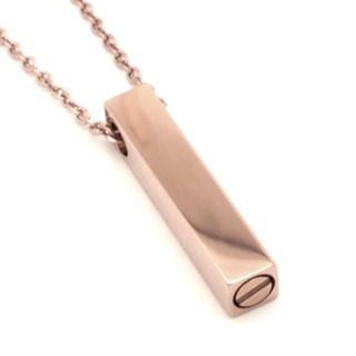 Rose Gold Memorial Ashes Necklace