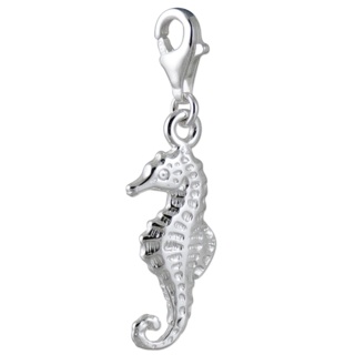 Silver Clip On Seahorse Charm
