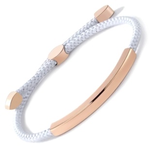 Adjustable Personalised White Cord Rose Gold Bracelet