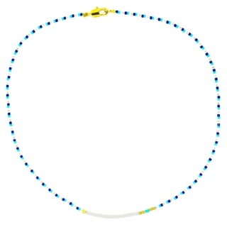 Handmade Blue & White Miyuki Bead Necklace