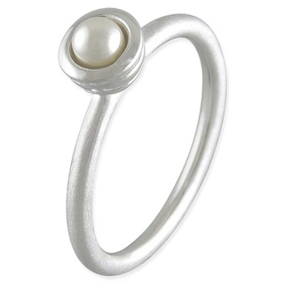 Silver Pearl Stacking Ring