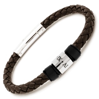 Personalised Roman Numeral Leather Bracelet