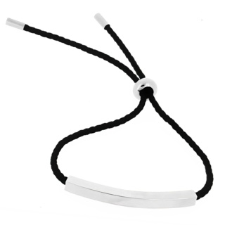 Stainless Steel Black Rope Bracelet