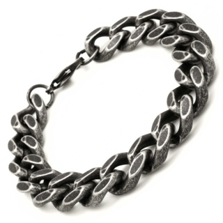 Oxidised Stainless Steel Chain Bracelet