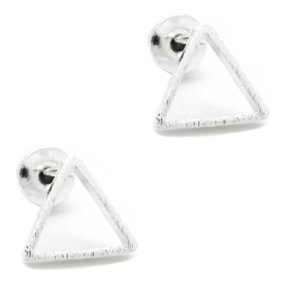 Silver Plated Triangle Stud Earrings