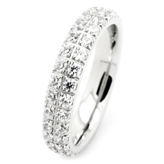 Crystal Set Steel Ring
